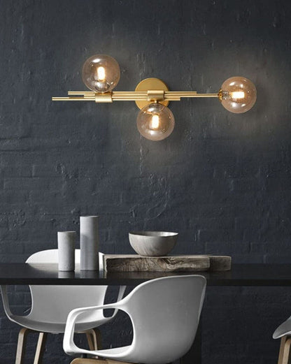 Skorter | 3 Head Glass Ball Wall Lamp - Amber