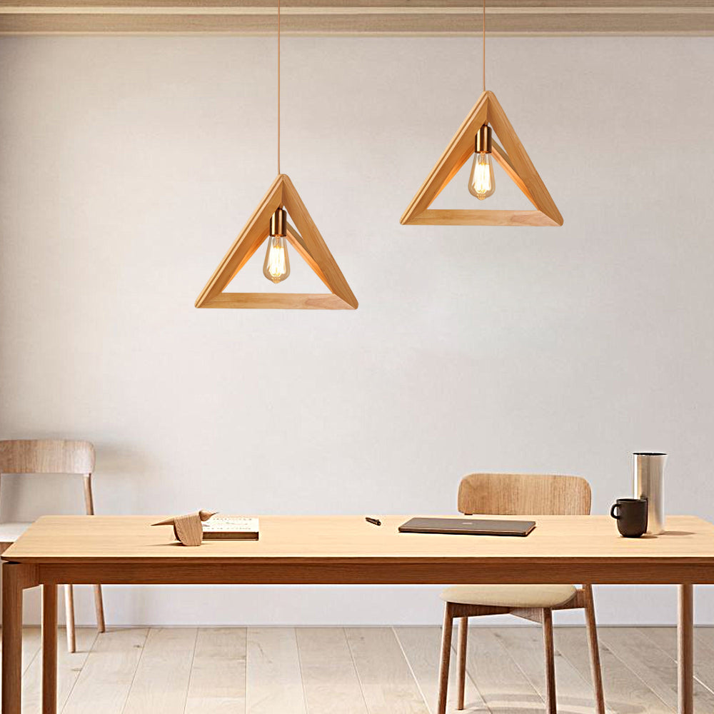 Skorter | NordicFrame - Scandinavian Ceiling Lamp with Wooden Structure in Geometric Design