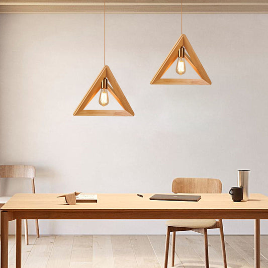 Skorter | NordicFrame - Scandinavian Ceiling Lamp with Wooden Structure in Geometric Design