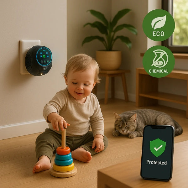 Skorter | Plug-In Ultrasonic Rat Repellent | Chemical-Free. Silent & Covers Up to 3200 sq. ft. for Indoor and Outdoor Use