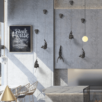 Skorter | Climbing Man Wall Sculpture Set – Modern Resin Art