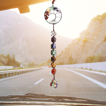 skorter | 7 Chakra Stone Healing Crystal Tree of Life Decoration