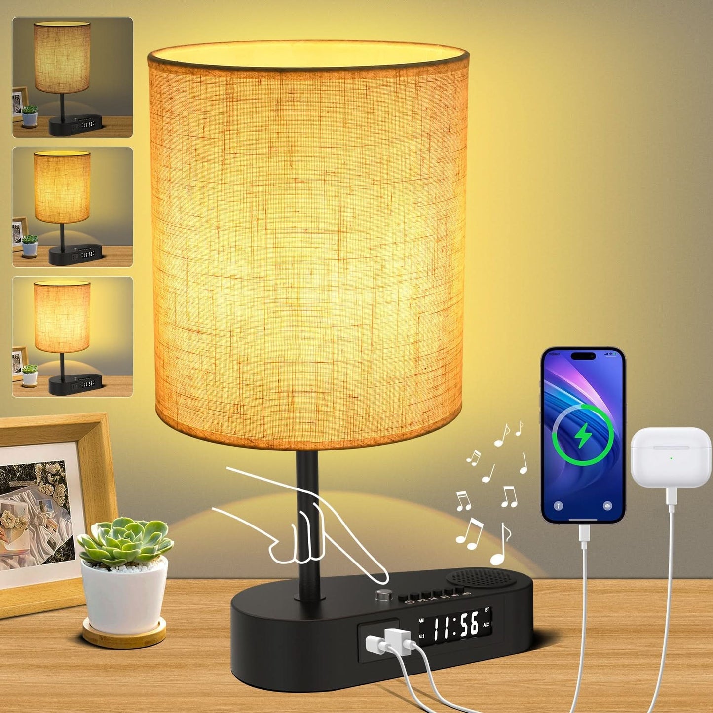 Skorter | ARA - Alarm clock with charging connection and table lamp
