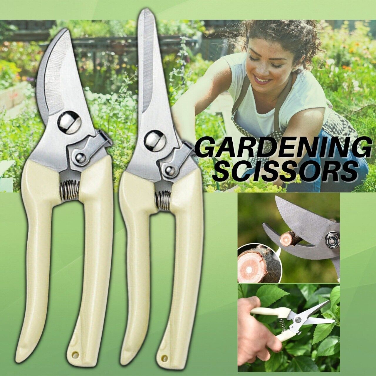 Skorter | 2-pack Pruning Shears Cutter Home Garden Plant Shears Branch Garden Pruner