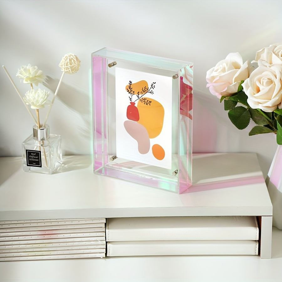 Skorter | Elegant Acrylic Picture Frame - Rectangular, Wall Mounting or Table Decoration for Wedding Pictures, Posters & Puzzles - No Power Needed, Home Decor