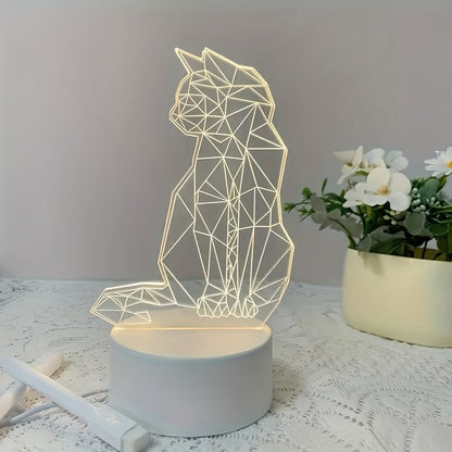 Skorter | CatLys - Geometric 3D Night Lamp USB Table Lamp