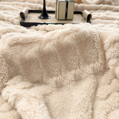 Skorter | 1 Piece Simple Layer Taffeta Blanket - Thin Multifunctional Bed Cover, Warm Garment for Bedroom and Living Room, Beige, All-Season Blanket