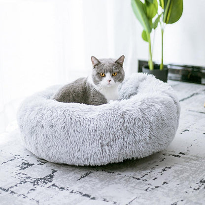 Skorter | PawNest Calming Donut Cat Bed | Round Plush Nest | Stress-Reducing & Cozy | Perfect for Cats & Small Dogs