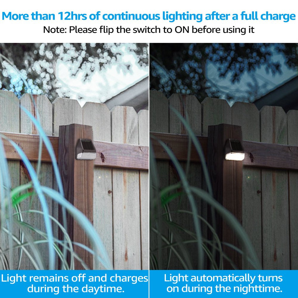 Skorter | 6 Pack Dusk-To-Dawn LED Solar Garden Lighting for Path, 4000K Cool White, Black