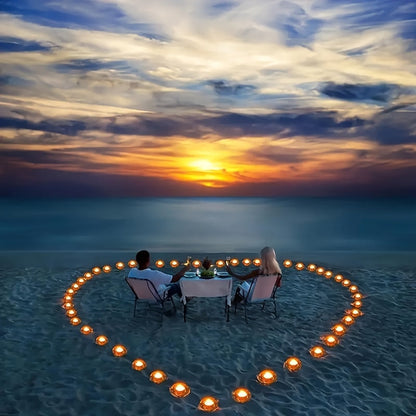 Skorter | 2-piece set with transparent crystal candle holders - European style, romantic diamond candle holders with metal ring base