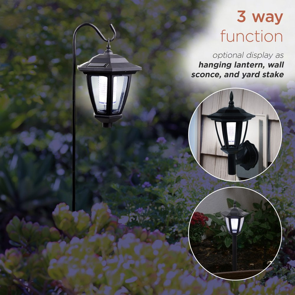 Skorter | Solar Black 3-function LED lamp - Stake, wall lamp or hanging, 30 inches high