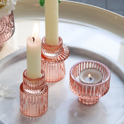 Skorter | 3/6-part Glass Candle Holders - Perfect for Table Decoration and Weddings