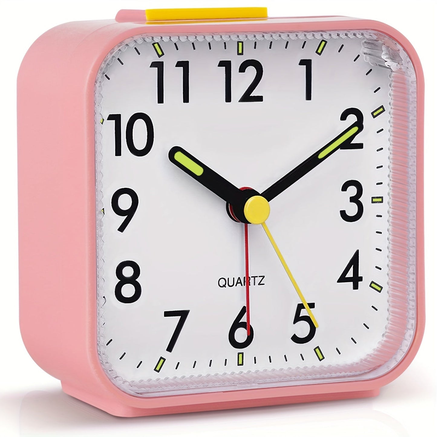 Skorter | TimeRest - Classic Square Travel Alarm Clock with Snooze and Glowing Hands