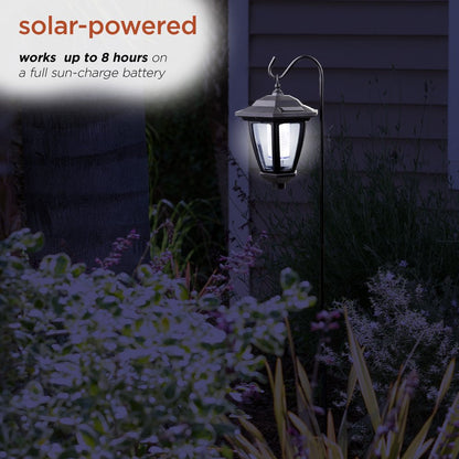 Skorter | Solar Black 3-function LED lamp - Stake, wall lamp or hanging, 30 inches high