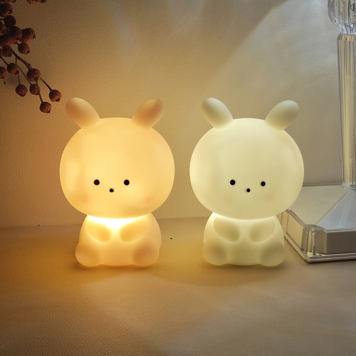 Skorter | BunnyBright - Large Head Rabbit LED Table Lamp with Battery Operation and Anime Design