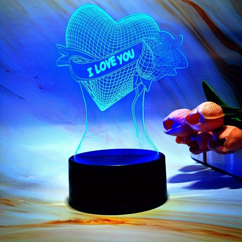Skorter | HartLicht - 3D LED Illusion Lamp with Touch Control, 7 Colors & USB/Battery Power