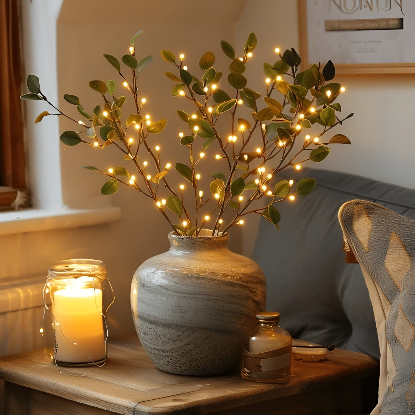 Skorter | EverLeaf Light – Natural Olive Branch LED Lamp for Atmospheric Lighting