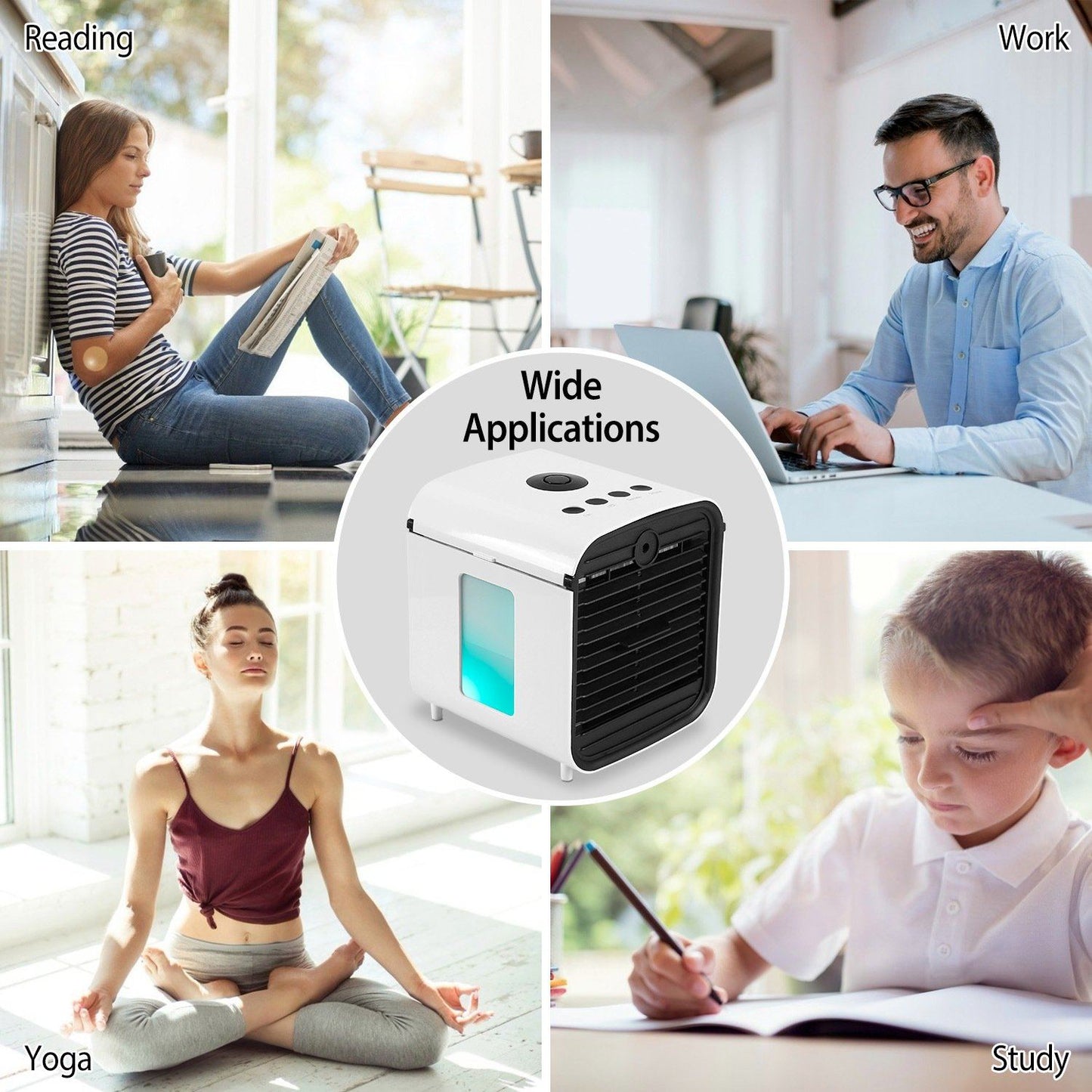 Skorter | 7-Colors Switchable Portable Mini Air Conditioner Cooler Fan
