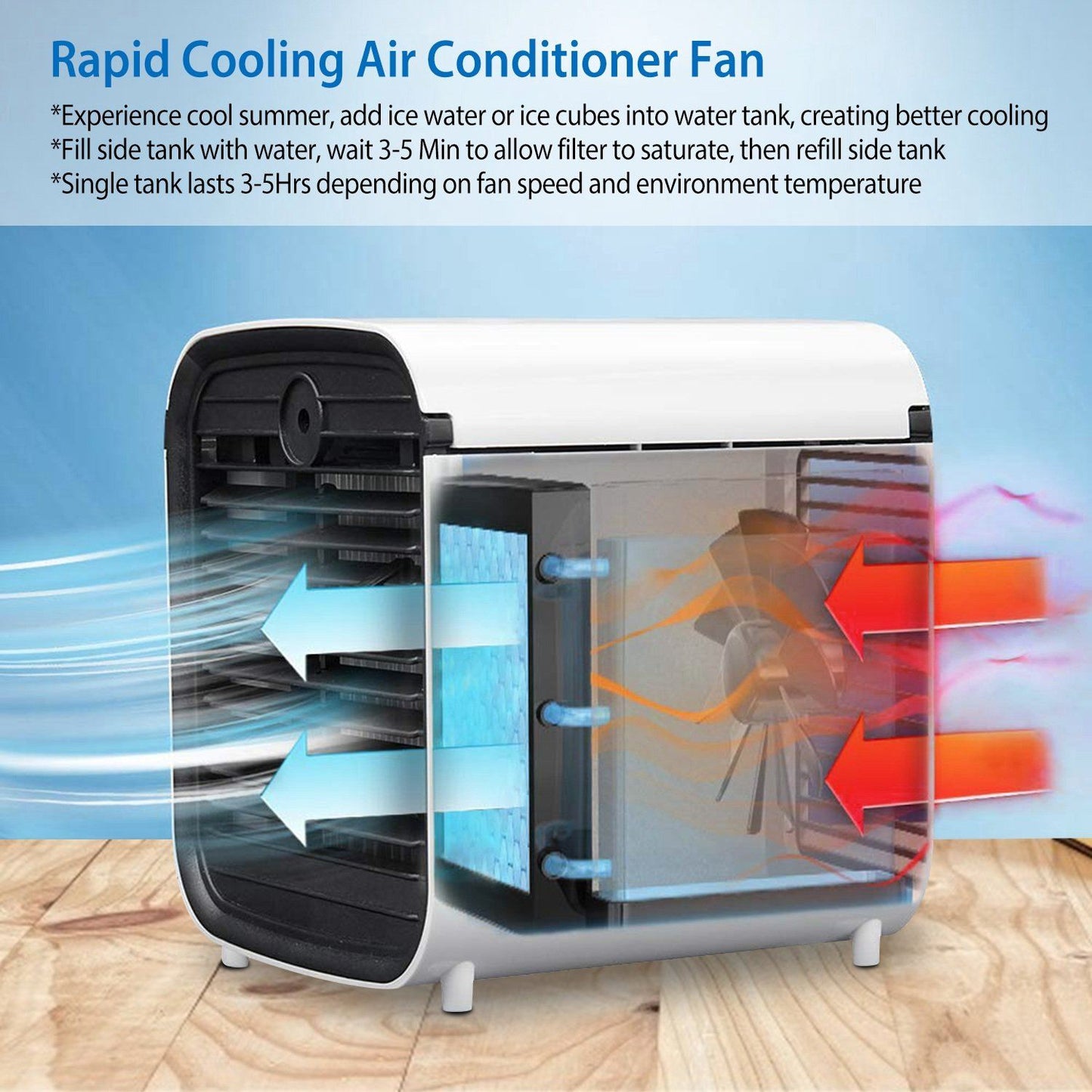 Skorter | 7-Colors Switchable Portable Mini Air Conditioner Cooler Fan