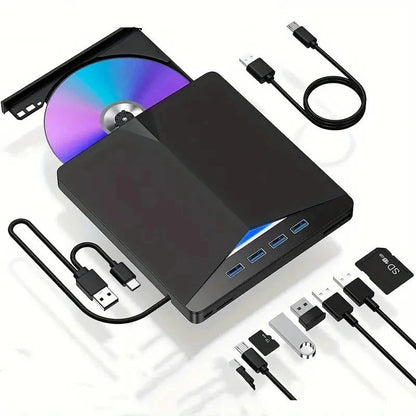 Skorter | 7-in-1 Portable External CD/DVD Drive
