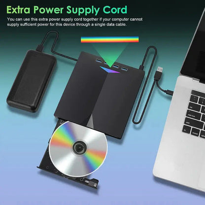 Skorter | 7-in-1 Portable External CD/DVD Drive