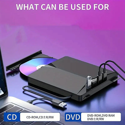 Skorter | 7-in-1 Portable External CD/DVD Drive