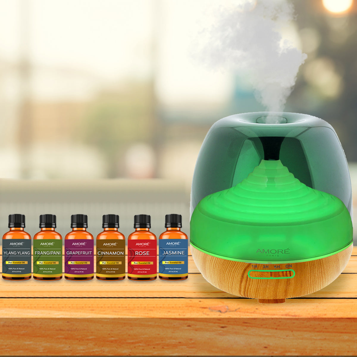 Skorter | 7-piece: Premium ultrasonic aromatherapy cool mist humidifier diffuser with essential oil gift set