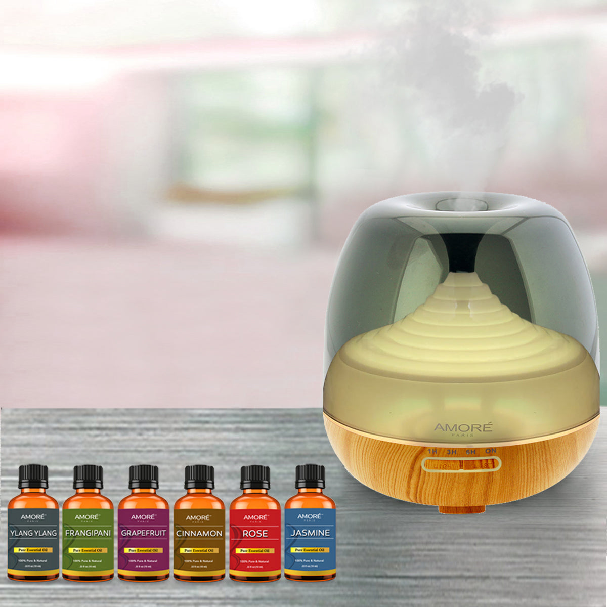 Skorter | 7-piece: Premium ultrasonic aromatherapy cool mist humidifier diffuser with essential oil gift set