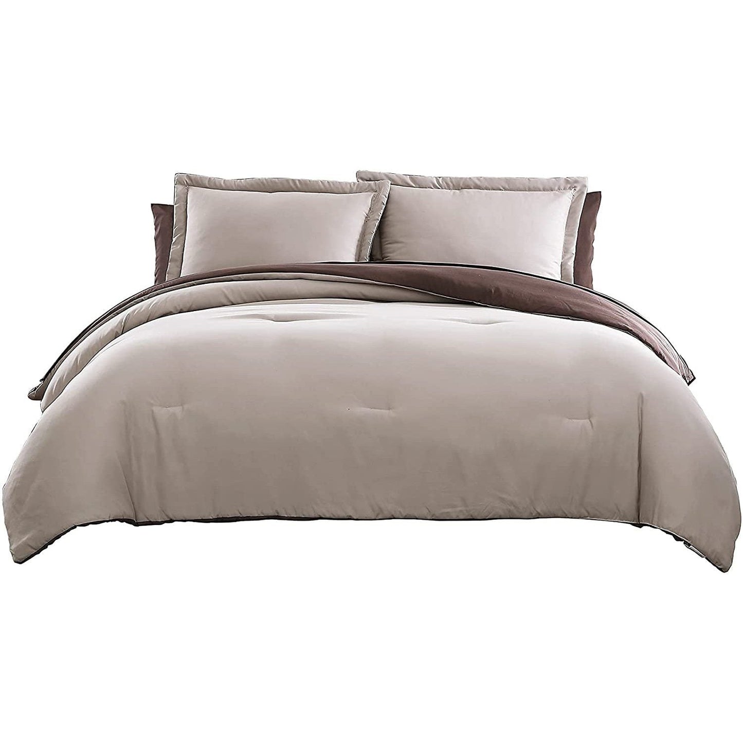 Skorter | 7-piece set: Chestnut colored reversible bedding collection