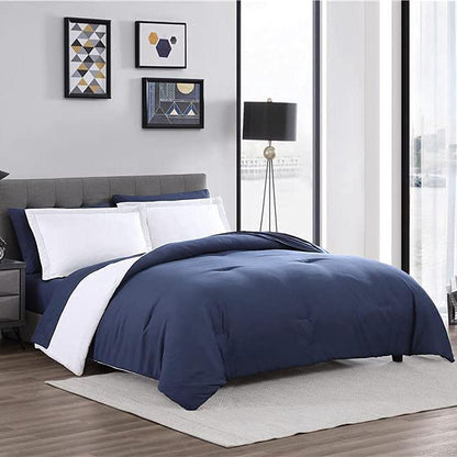 Skorter | 7-piece set: Chestnut colored reversible bedding collection