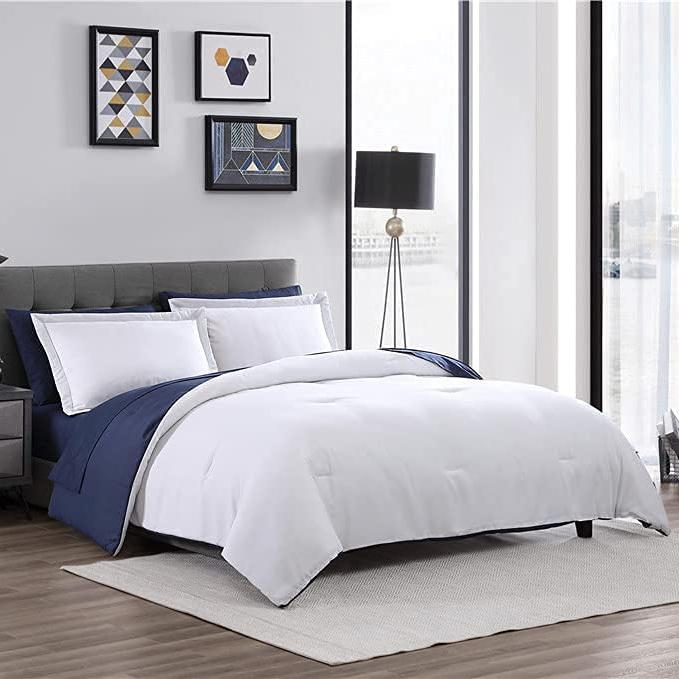 Skorter | 7-piece set: Chestnut colored reversible bedding collection