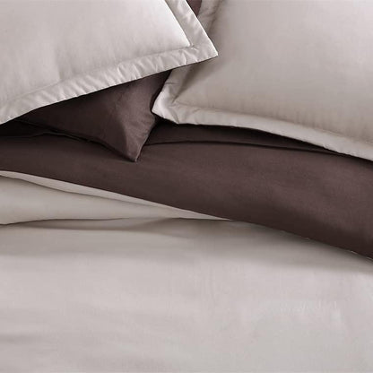 Skorter | 7-piece set: Chestnut colored reversible bedding collection