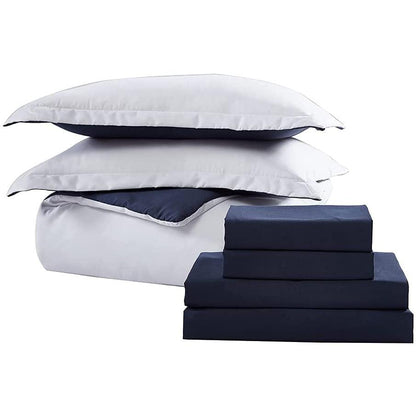 Skorter | 7-piece set: Chestnut colored reversible bedding collection