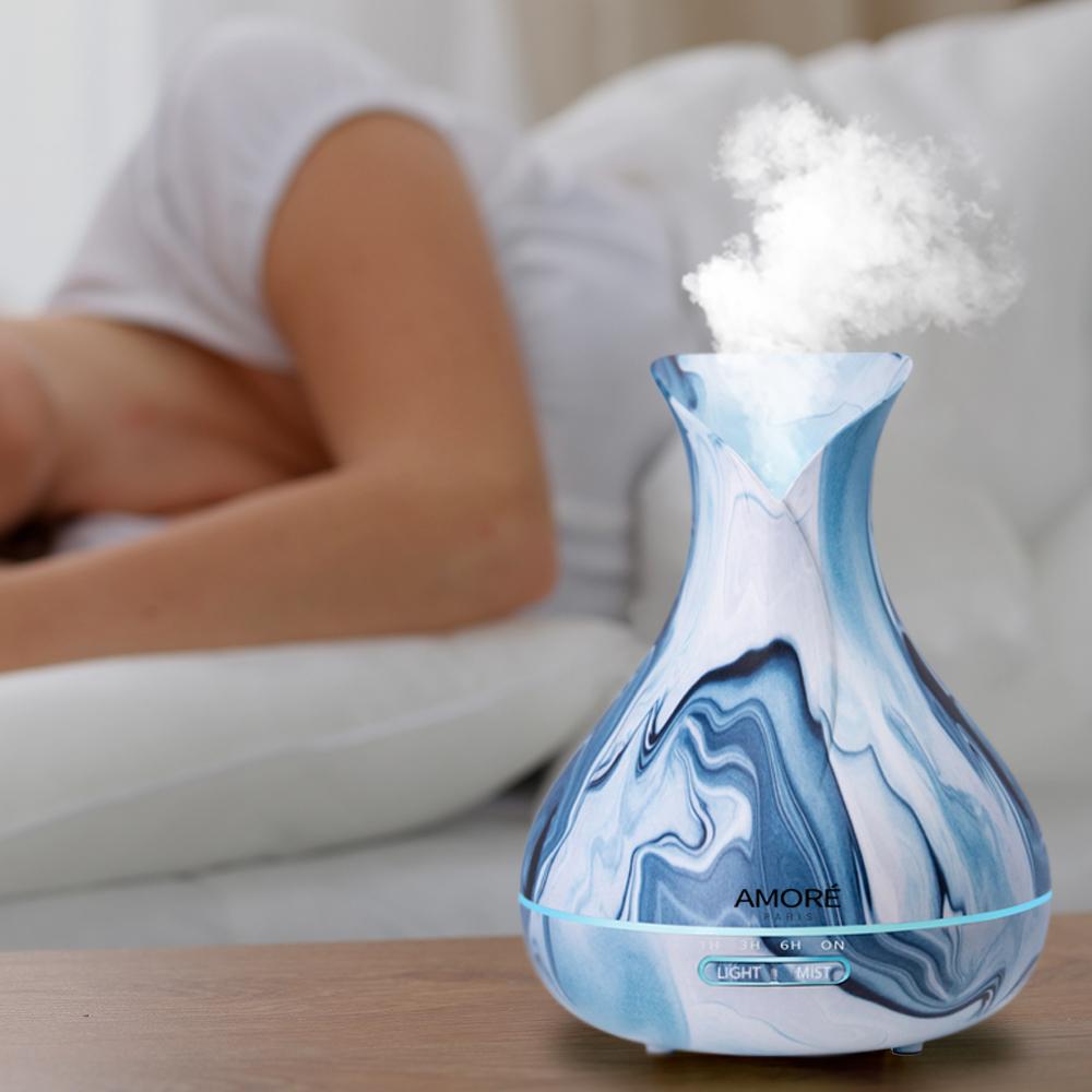 Skorter | 7-piece set: Hydro Dipped Ultrasonic Aromatherapy Diffuser With Essential Oils Gift Set