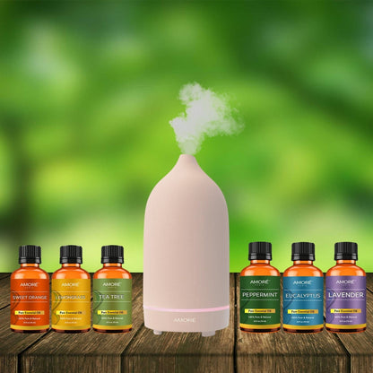 Skorter | 7-Piece: Ultrasonic Aromatherapy Essential Oil Diffuser with Essential Oils