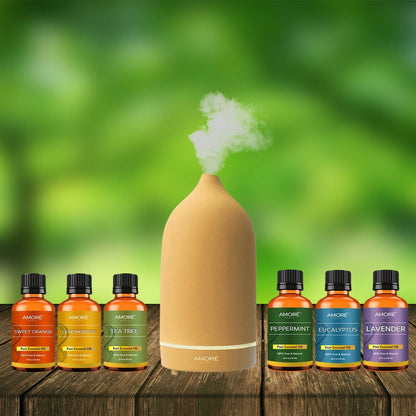 Skorter | 7-Piece: Ultrasonic Aromatherapy Essential Oil Diffuser with Essential Oils