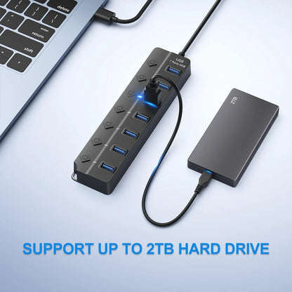 Skorter | 7-Port USB 3.0 Hub with Power Switch – PortMaster (1+1 FREE)