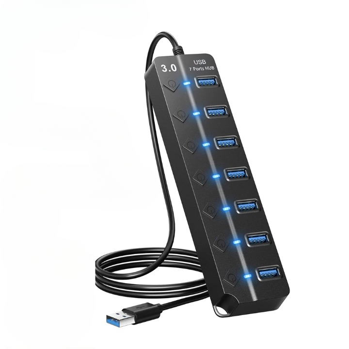 Skorter | 7-Port USB 3.0 Hub with Power Switch – PortMaster (1+1 FREE)