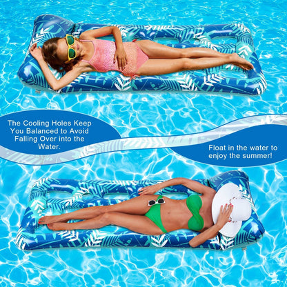 Skorter | 70" x 30" Inflatable Lounge Pool with Headrest