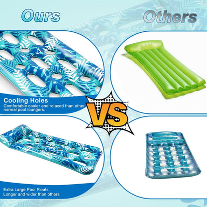 Skorter | 70" x 30" Inflatable Lounge Pool with Headrest