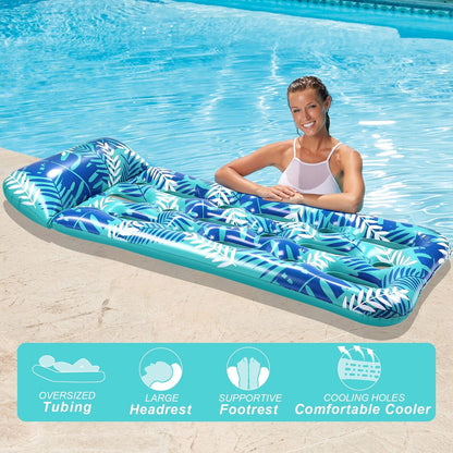 Skorter | 70" x 30" Inflatable Lounge Pool with Headrest