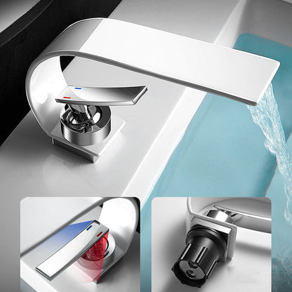 Skorter | Brass faucet waterfall spout lever handle sink faucet