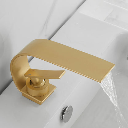 Skorter | Brass faucet waterfall spout lever handle sink faucet