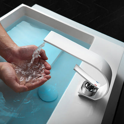 Skorter | Brass faucet waterfall spout lever handle sink faucet