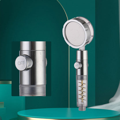 Skorter | Creative Metal Shower Head Adjustable Water Flow Round Handheld Shower Head
