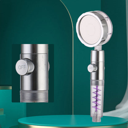 Skorter | Creative Metal Shower Head Adjustable Water Flow Round Handheld Shower Head