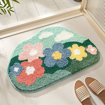 Skorter | FlorSoft - Extra absorbent bath mat with floral pattern