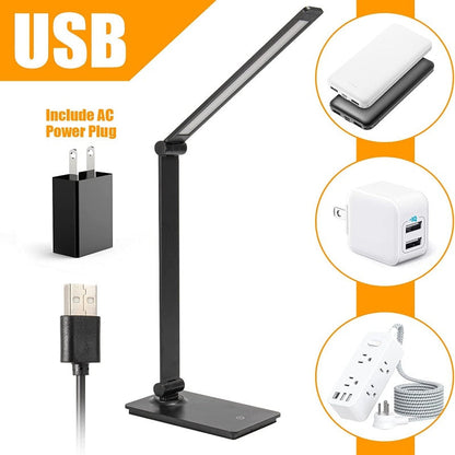 Skorter | Touch Control LED USB Table Lamp - Dimmable Table Lamps with USB Port (Includes AC Power Adapter)