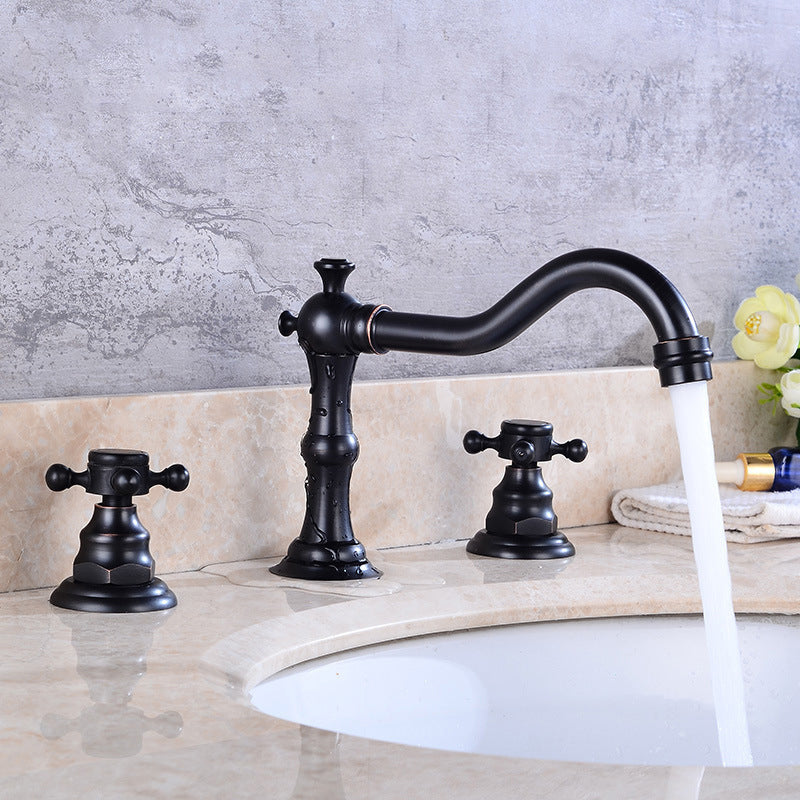 Skorter | European Style Widespread Sink Mixer Brass 2 Handle Bathroom Vessel Mixer with Hoses
