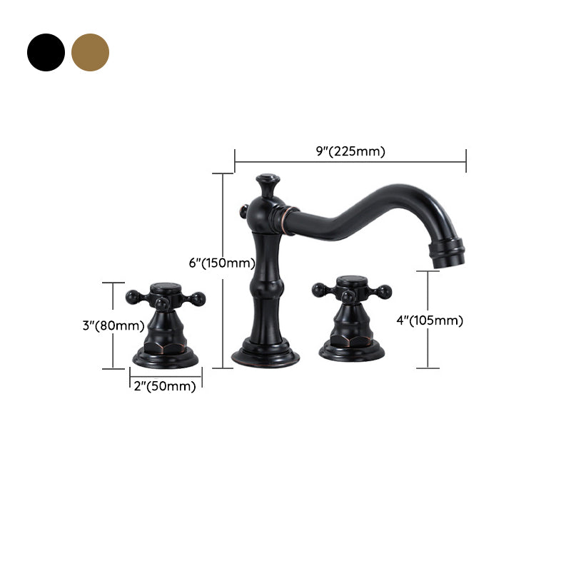 Skorter | European Style Widespread Sink Mixer Brass 2 Handle Bathroom Vessel Mixer with Hoses
